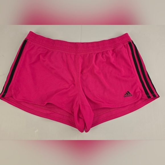 Adidas Women's Pacer 3-Stripes Pink Athletic Gym Shorts Size XL K-2423 - Picture 3 of 12